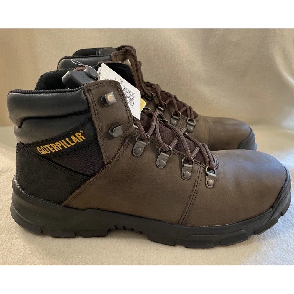 CATERPILLAR CAT MENS Shoes 12 BROWN Charge Steel Toe Boots WORK WEAR Medium NWT